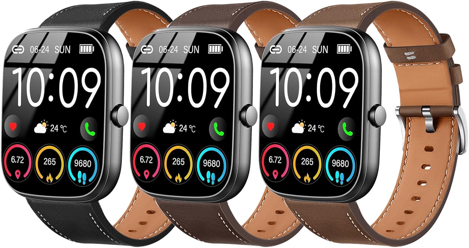 Thumbnail 6 de SUGARJAR 22mm Leather Strap for uaue T60/T50S and Compatible Watches