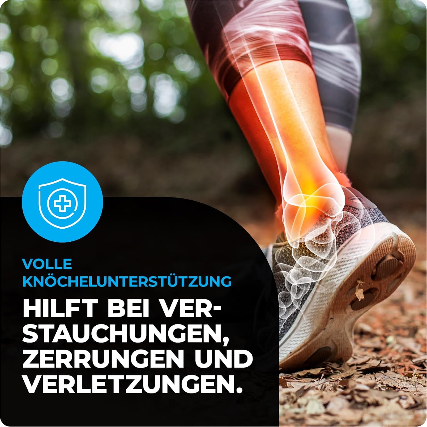 Detalle 2 de VITTO Sprunggelenkbandage – Fußbandage bei Bandschäden, Arthritisausprägungen und Plantarfasziitis (M) mit Riemen