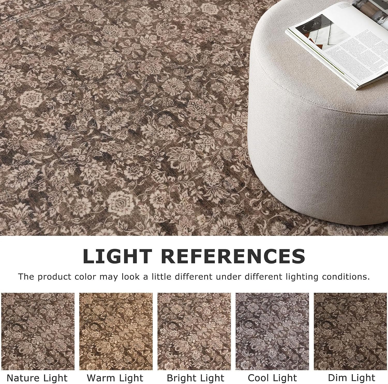 Thumbnail 3 de SIILOOM 2x5 Washable Rug in Rust Reddish Brown — A Soft, Slip-Resistant Small Area Rug for Entryways and Beyond