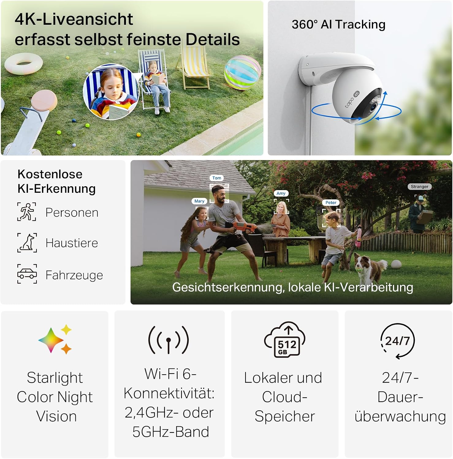 Detalle de Tapo C560WS WLAN-Überwachungskamera 4K