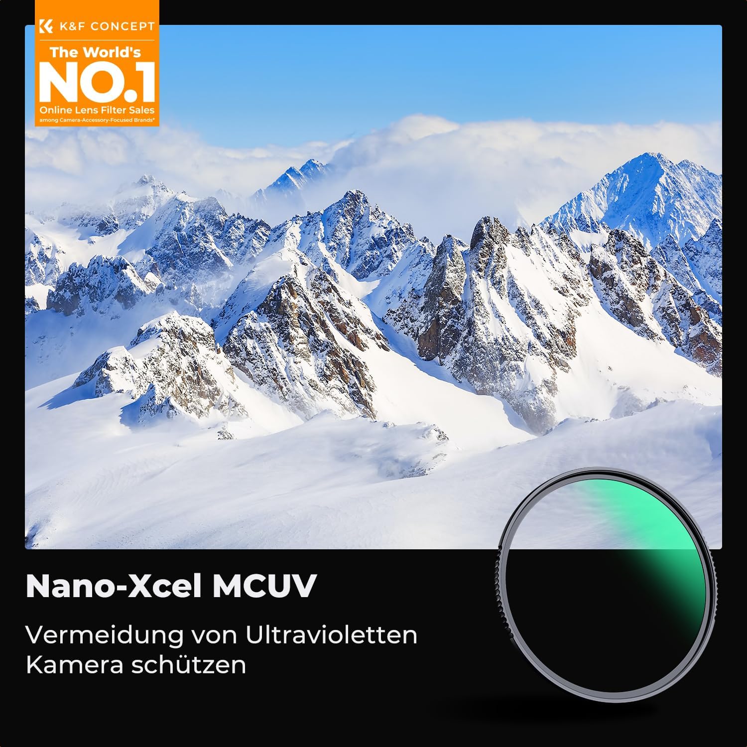 Thumbnail 1 de K&F CONCEPT Nano X-Serie UV Filter 43mm – Schott-Glas, 28-Schichten Nano-Beschichtung, 3.3mm Ultra-schmaler Rahmen