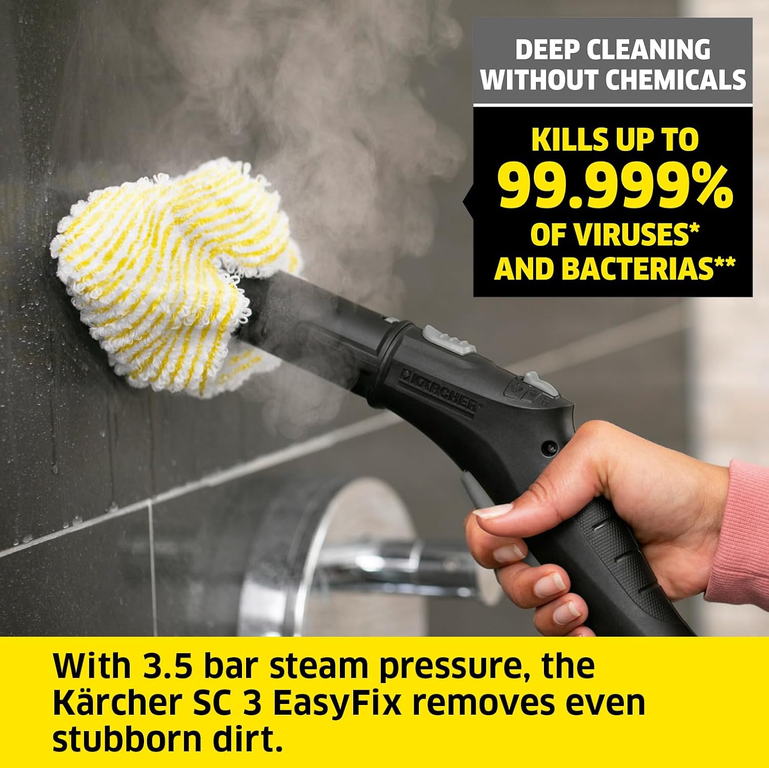 Thumbnail 1 de Kärcher SC 3 EasyFix Steam Cleaner – 1900W, 3.5 bar, 1L, 75m²