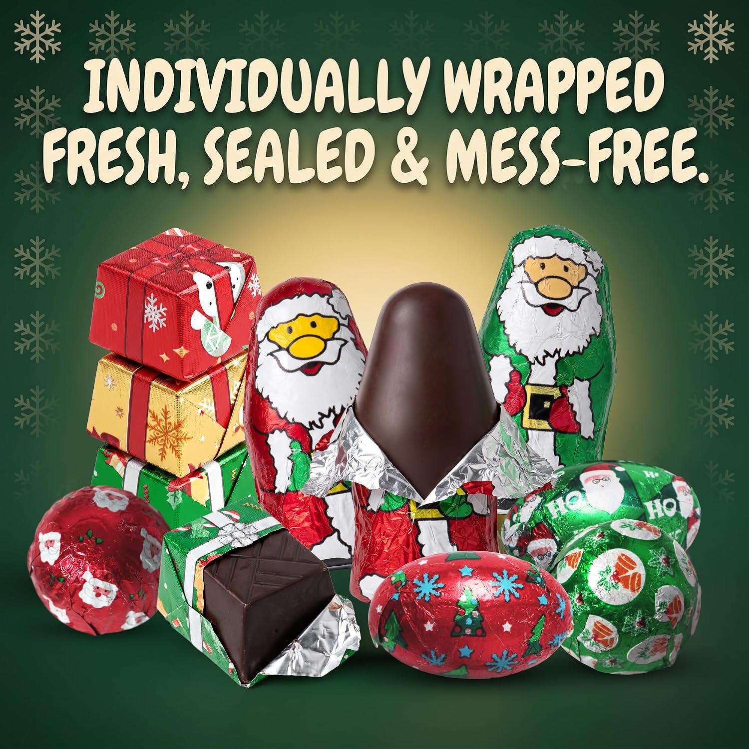 Detalle de Yumzo Christmas Chocolate Mix, 5 lb Individually Wrapped Foil Candy