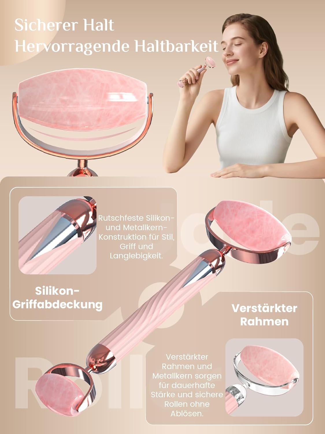 Detalle de Rena Chris Gua Sha Gesichtsroller Rose