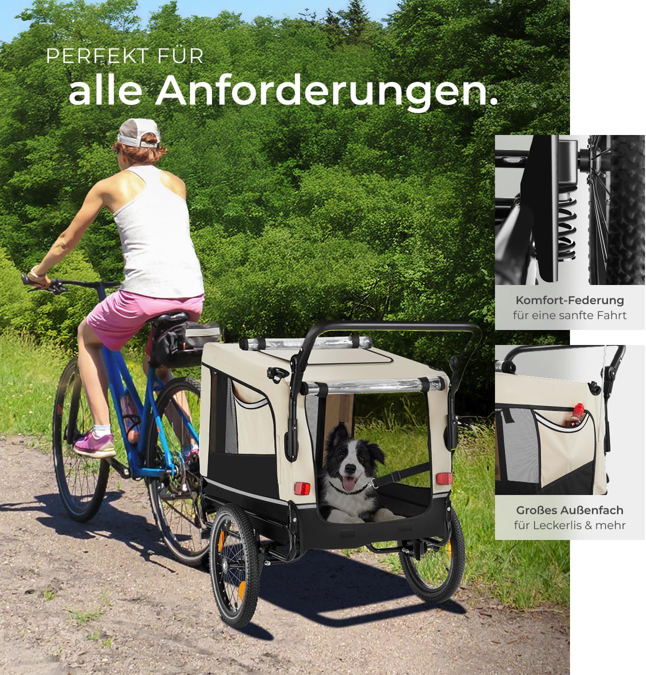 Thumbnail 3 de tectake Fahrradanhänger mit 40 kg Belastung