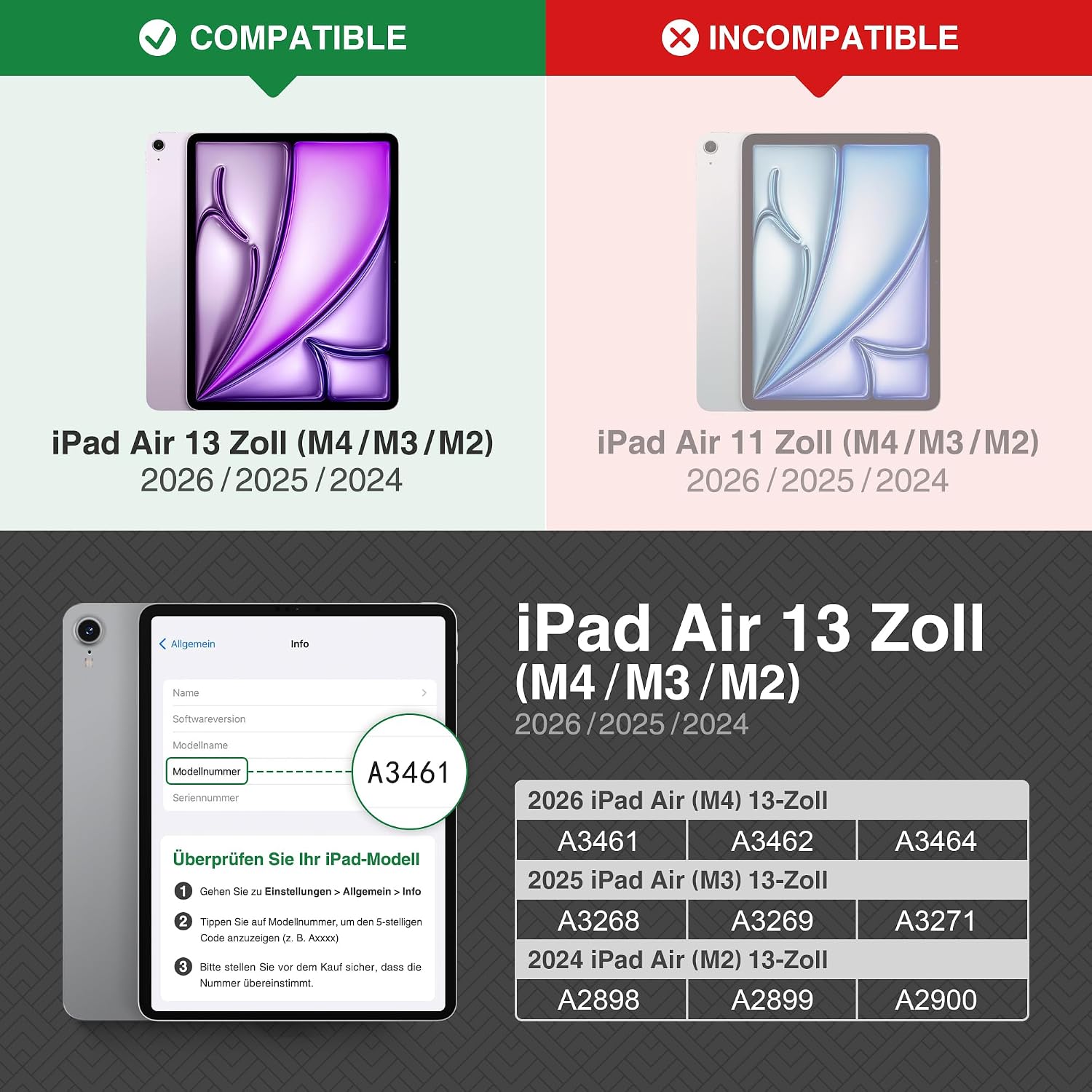 Thumbnail 1 de KingBlanc iPad Air 13 Hülle mit Stifthalter