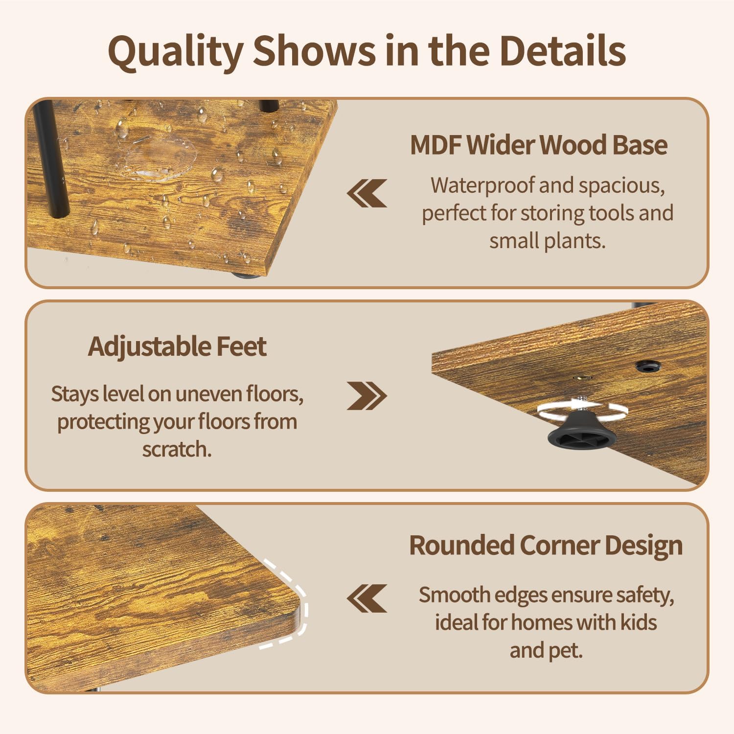 Thumbnail 5 de LASZOLA 5-Tier Indoor Plant Stand, Metal Frame and Wood Shelves