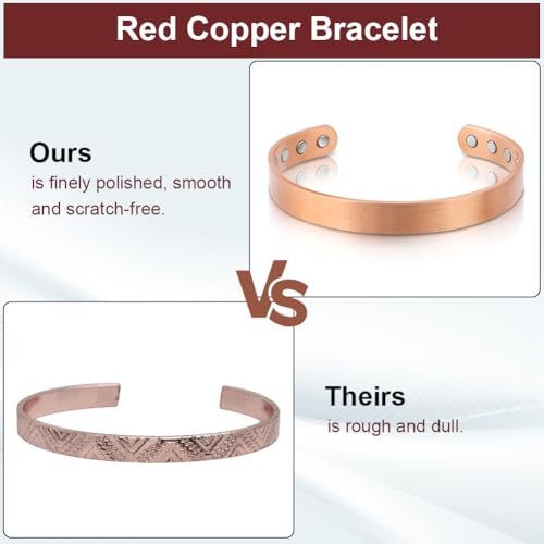 Detalle de OFFCUP Pulsera magnética de cobre con 8 imanes y tamaño ajustable