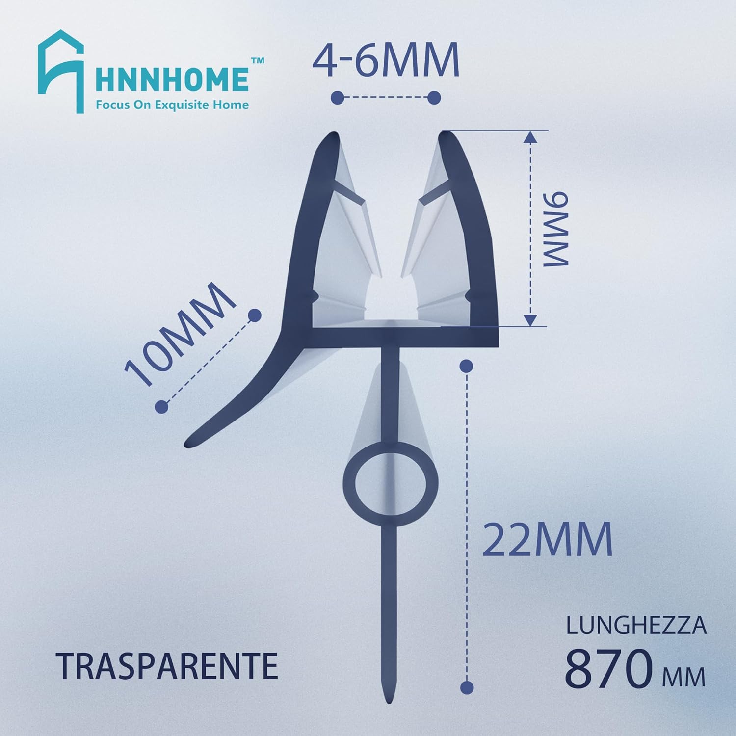 Thumbnail 3 de HNNHOME Guarnizione sigillante per box doccia in plastica gommata, 870 mm, per vetro 4–6 mm