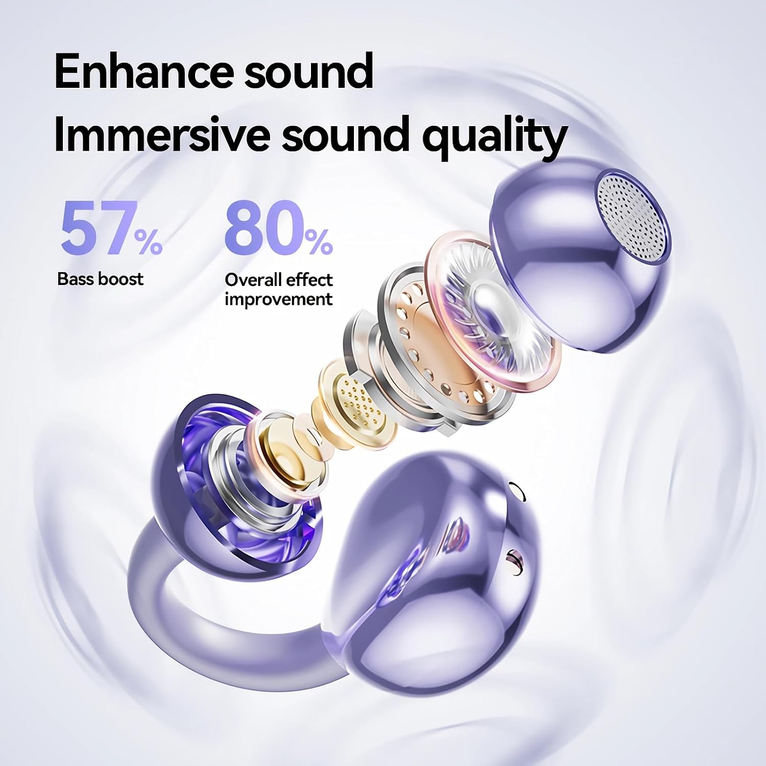 Detalle de PTHTECHUS Open Ear Bluetooth-Kopfhörer mit 4,3 g