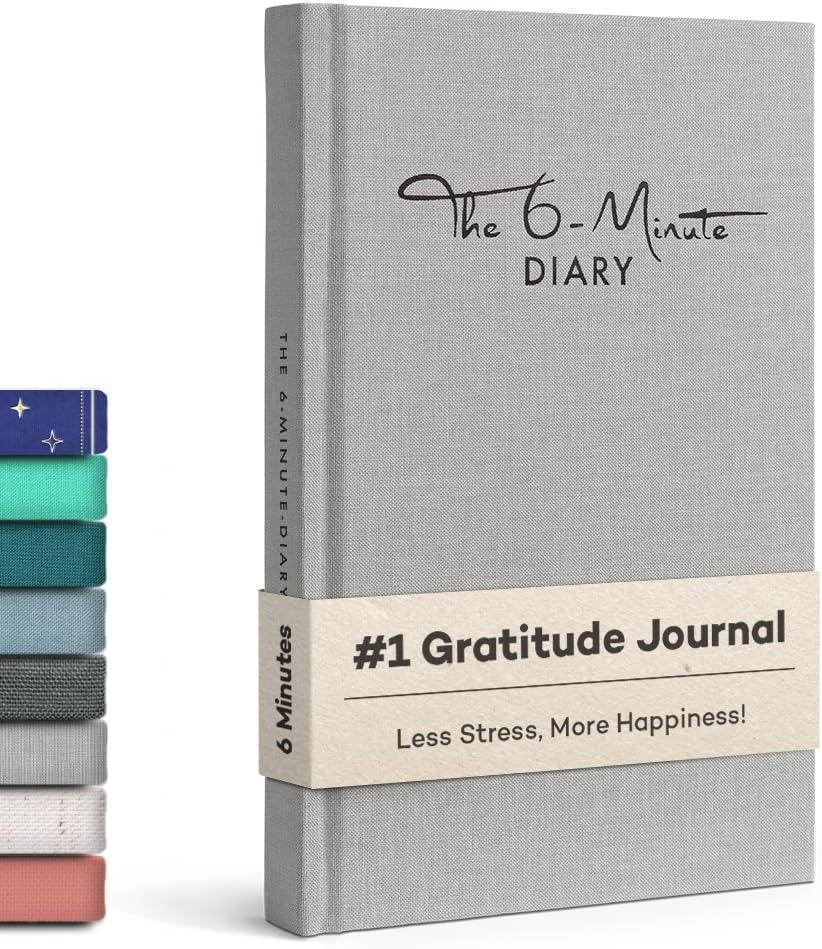 Detalle de UrBestSelf 6-Minute Diary A5 Gratitude Journal, Undated Linen Hardcover