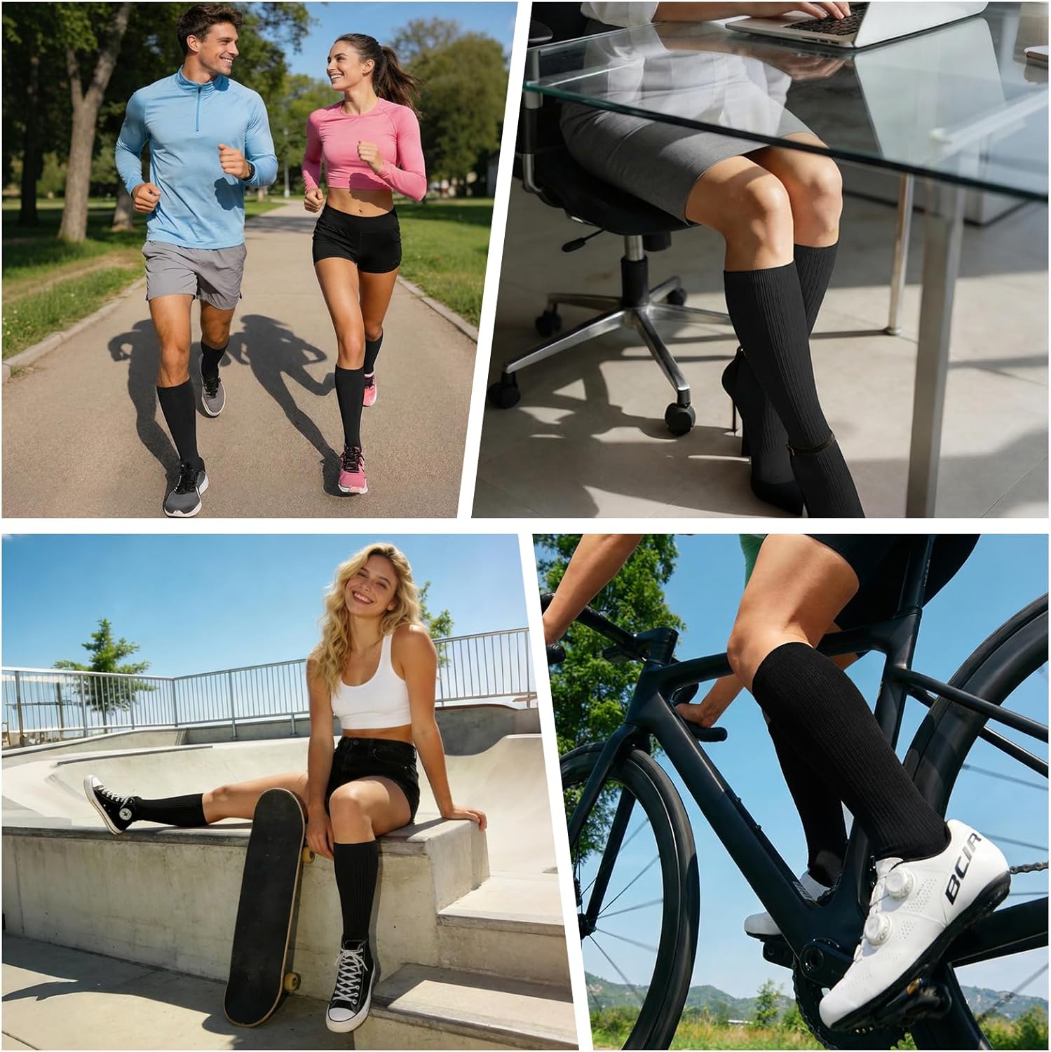 Thumbnail 4 de Losvcbcx 15–20 mmHg graduated compression socks (2/4/6/7 pairs) for women & men