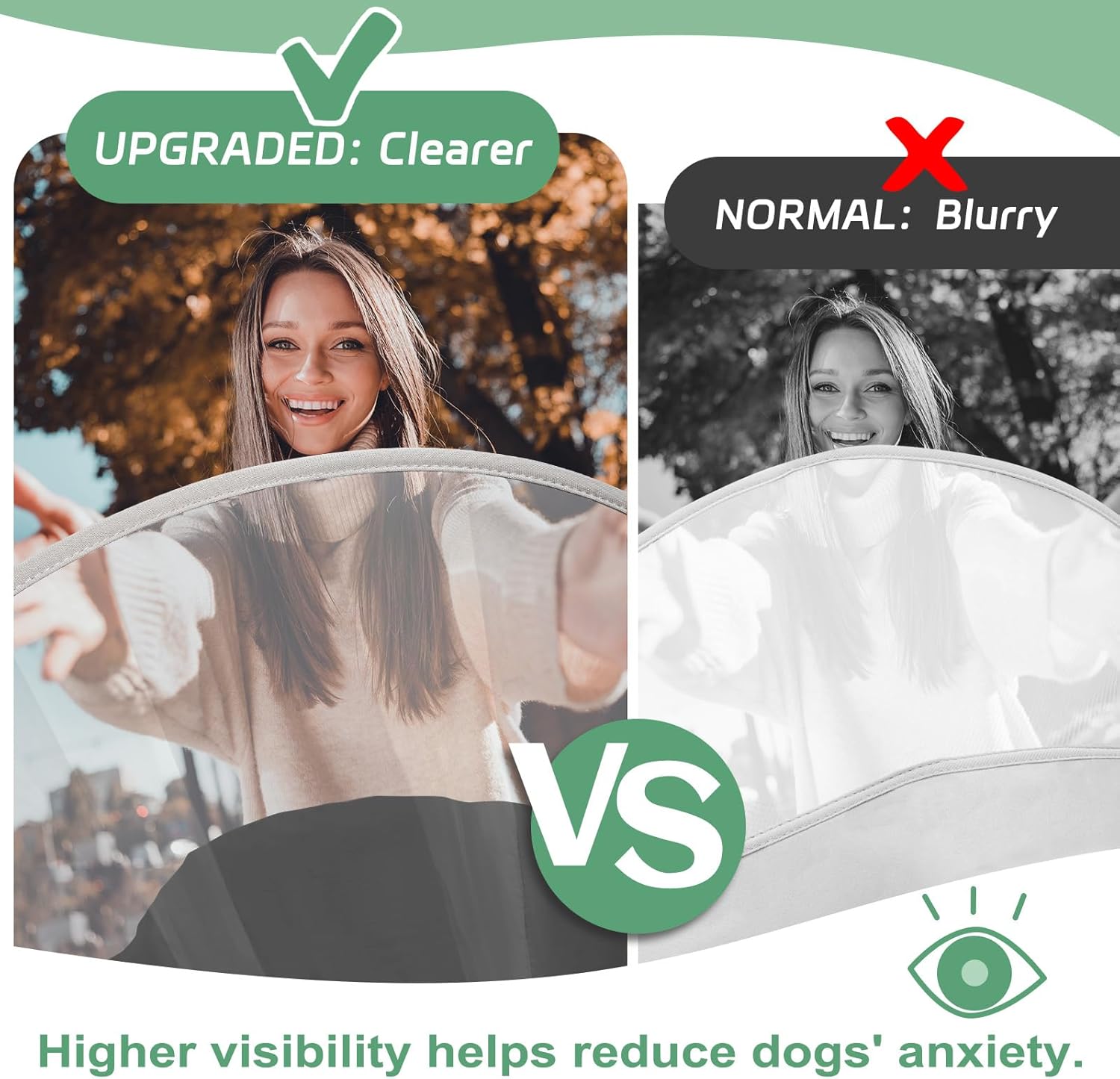 Thumbnail 4 de Supet Soft-Pad Cone Collar for Dogs (XS) – Clear Elizabethan Recovery Cone with Adjustable Fit