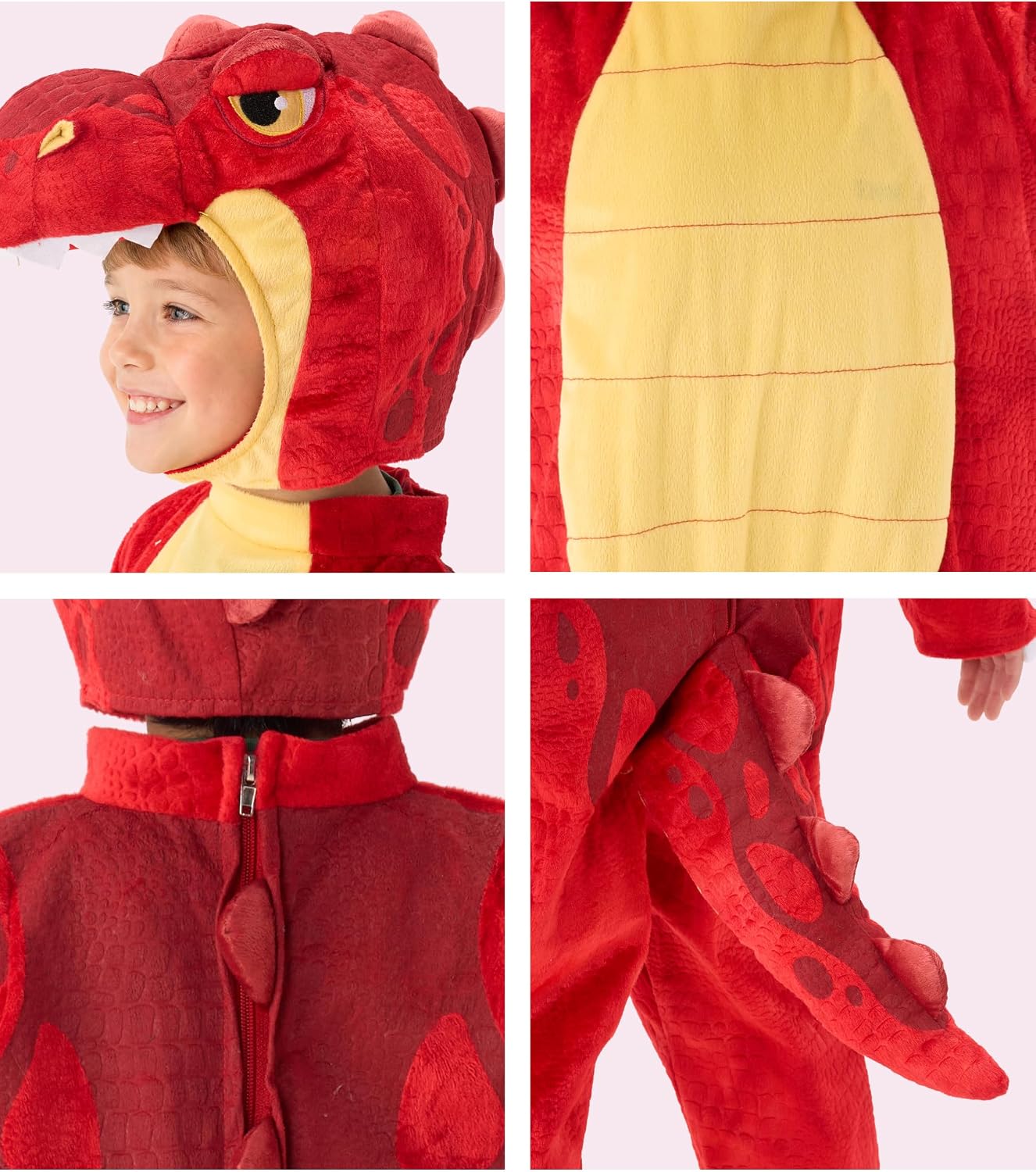 Detalle de Spooktacular Creations Kids' Dinosaur Costume, Polyester