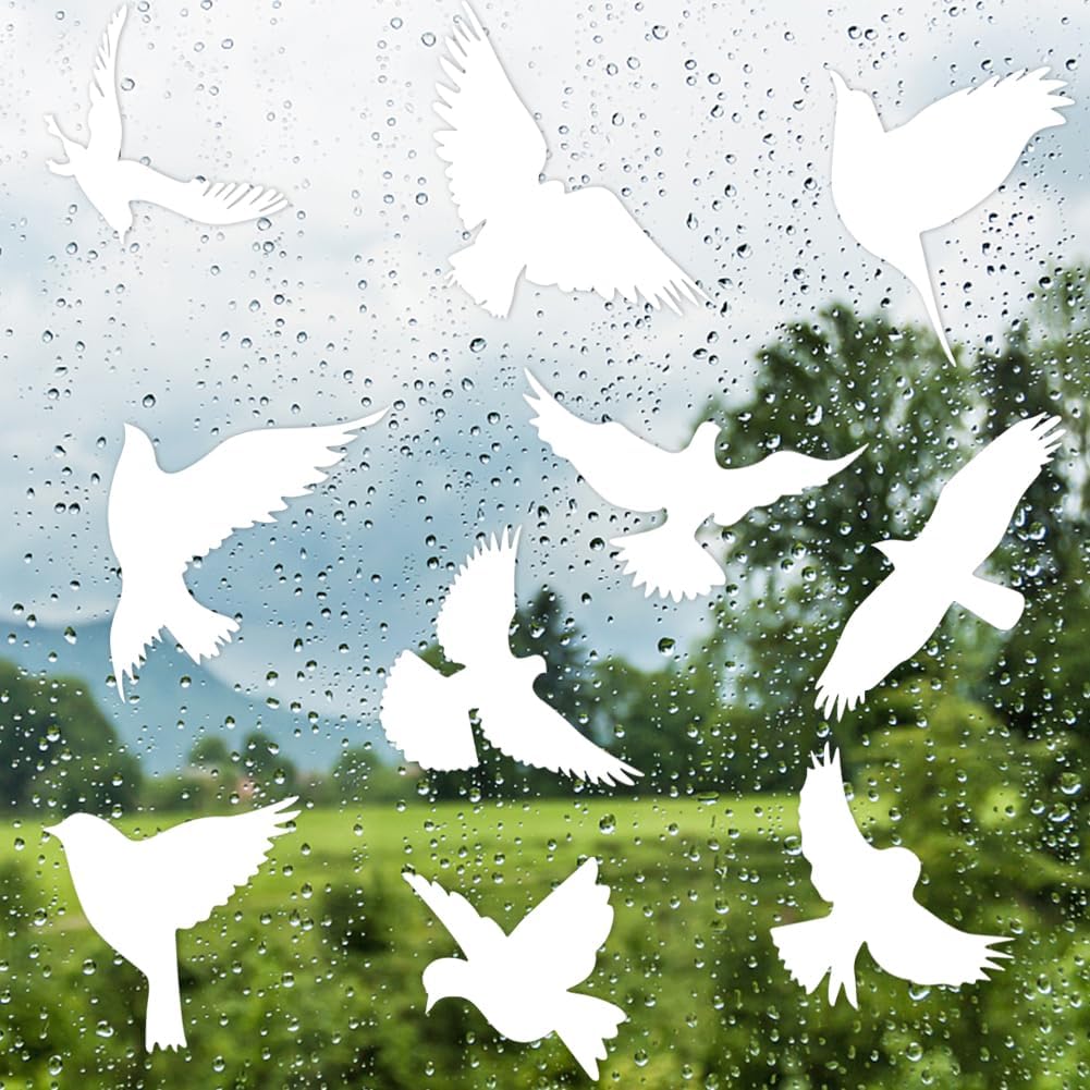 Thumbnail 2 de AUAUY M1-3627999 raamstickers tegen vogelbotsingen, wit PVC, 48 stuks