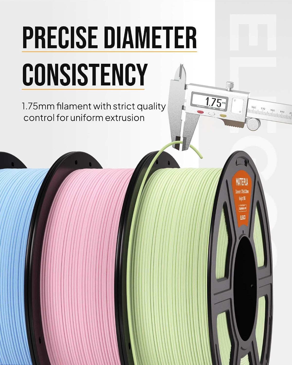 Thumbnail 2 de ELEGOO Matte PLA Filament 1.75mm Black 4kg