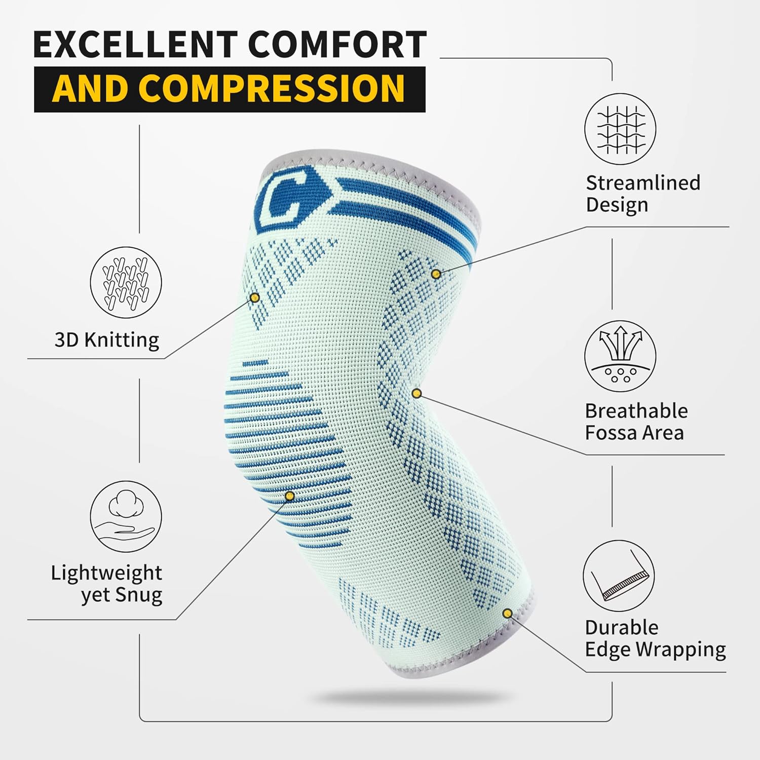 Thumbnail 6 de CAMBIVO 2-Pack Elbow Brace Compression Sleeves for Tennis Elbow, Tendonitis & Arthritis (Non-Slip 3D Knit)
