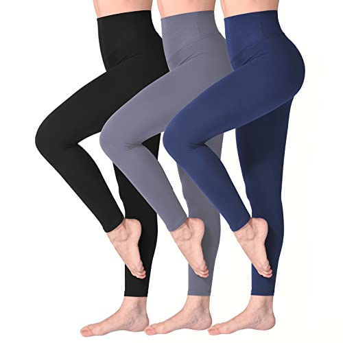 Detalle de SINOPHANT Mallas Deporte Mujer de Cintura Alta (3 Piezas) – Leggings Opacos y Suaves para Entrenamiento