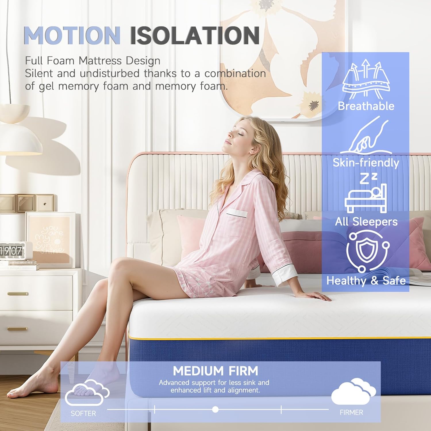 Thumbnail 4 de Wowttrelax Small Double Memory Foam Mattress 6 Inch (120x190x15 cm): A Balanced, Pressure-Relieving Sleep Surface