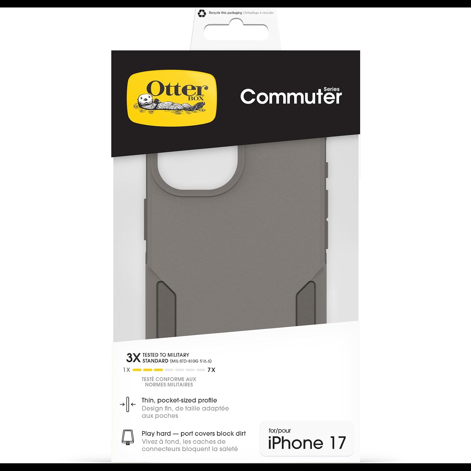 Detalle de OtterBox Coque Commuter Series MagSafe pour iPhone 17 – protection robuste et compatibilité MagSafe