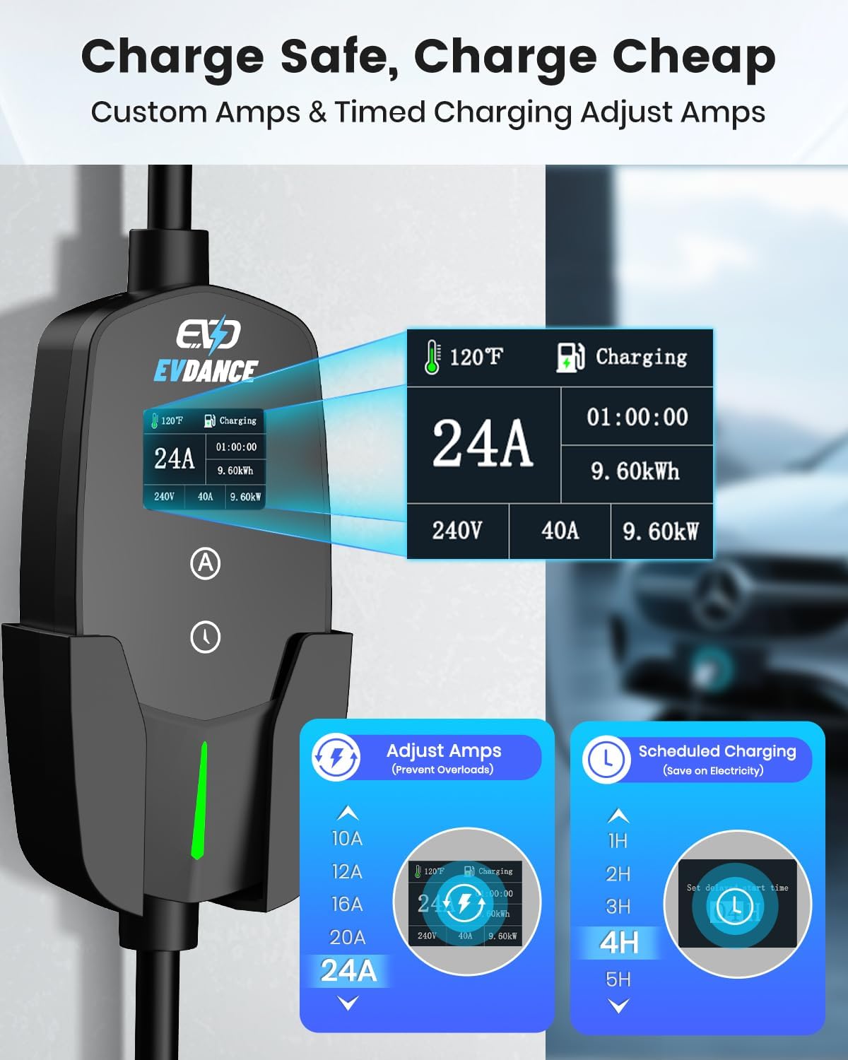 Thumbnail 2 de EVDANCE Level 2 24A EV Charger for Tesla