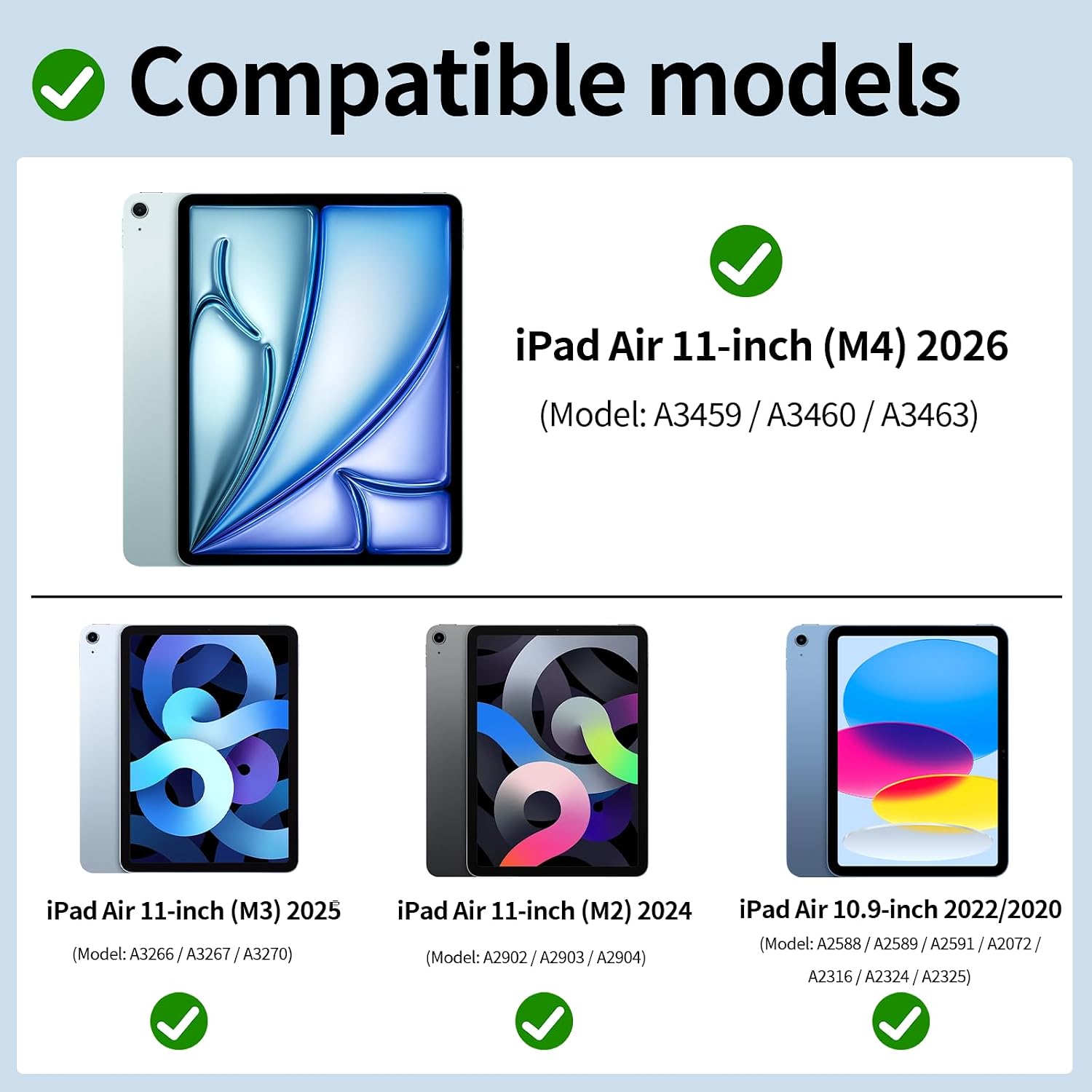 Detalle de Coque ZOPSGYU pour iPad Air 11 pouces (M4/M3/M2, Air 5/4) avec porte-stylet intégré et veille/réveil automatique – Vert foncé