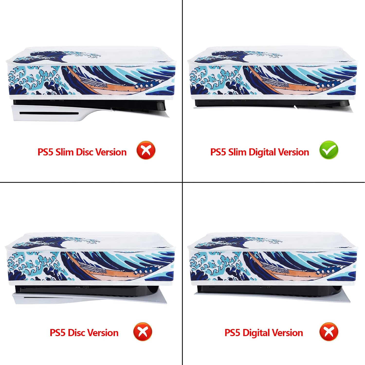 Detalle 2 de Playvital Horizontal Dust Cover for PS5 Slim Digital Edition 🛡