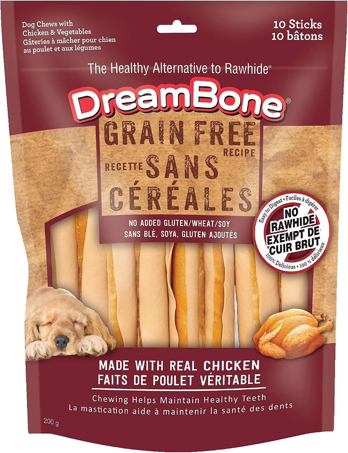 Detalle de DreamBone Dog Chews, Chicken Recipe