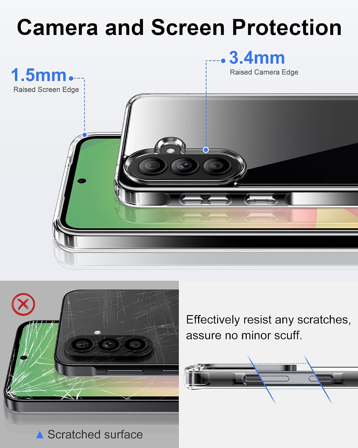 Detalle de HOOMIL Case for Samsung Galaxy A57 5G – Crystal Clear, Non-Yellowing, Drop Protection