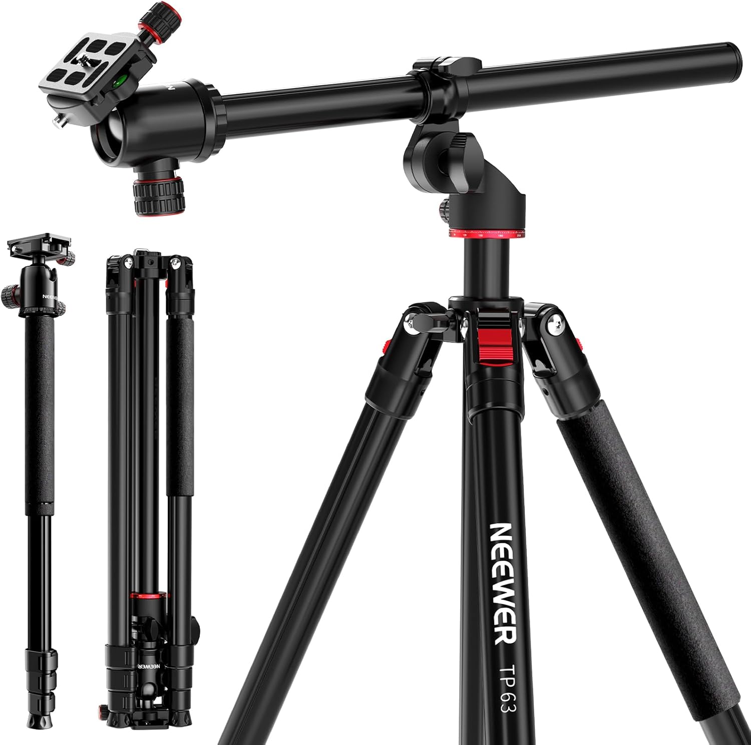 Detalle de NEEWER TP63 90-inch DSLR tripod with ball head