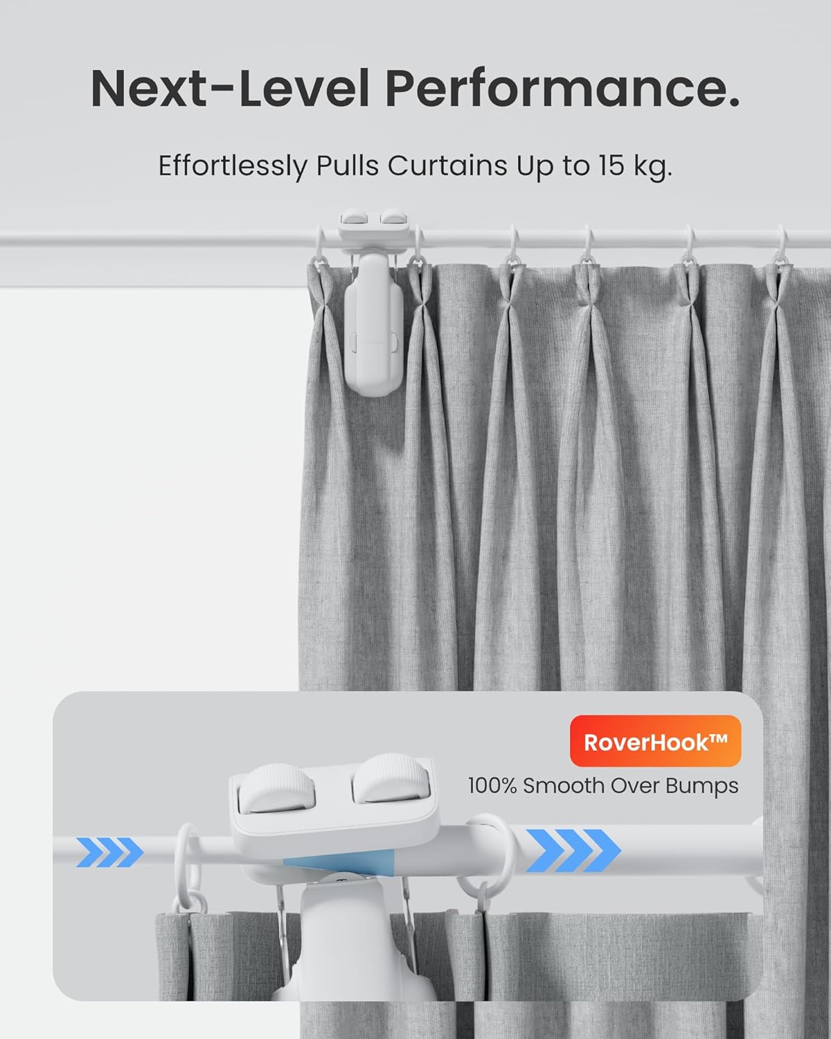 Thumbnail 2 de SwitchBot Ouvre-Rideau Électrique pour tringles Curtain Rod 3 (2025) – lot de 2 moteurs + 1 télécommande, contrôle Bluetooth & app, compatible Matter et Apple Home (Hub requis)