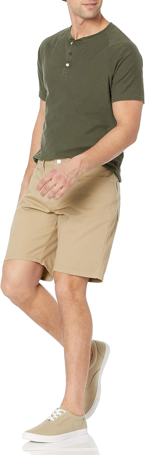 Detalle de Amazon Essentials Herren Slim-Fit Stretchshorts – 23 cm Innennaht, 5 Taschen