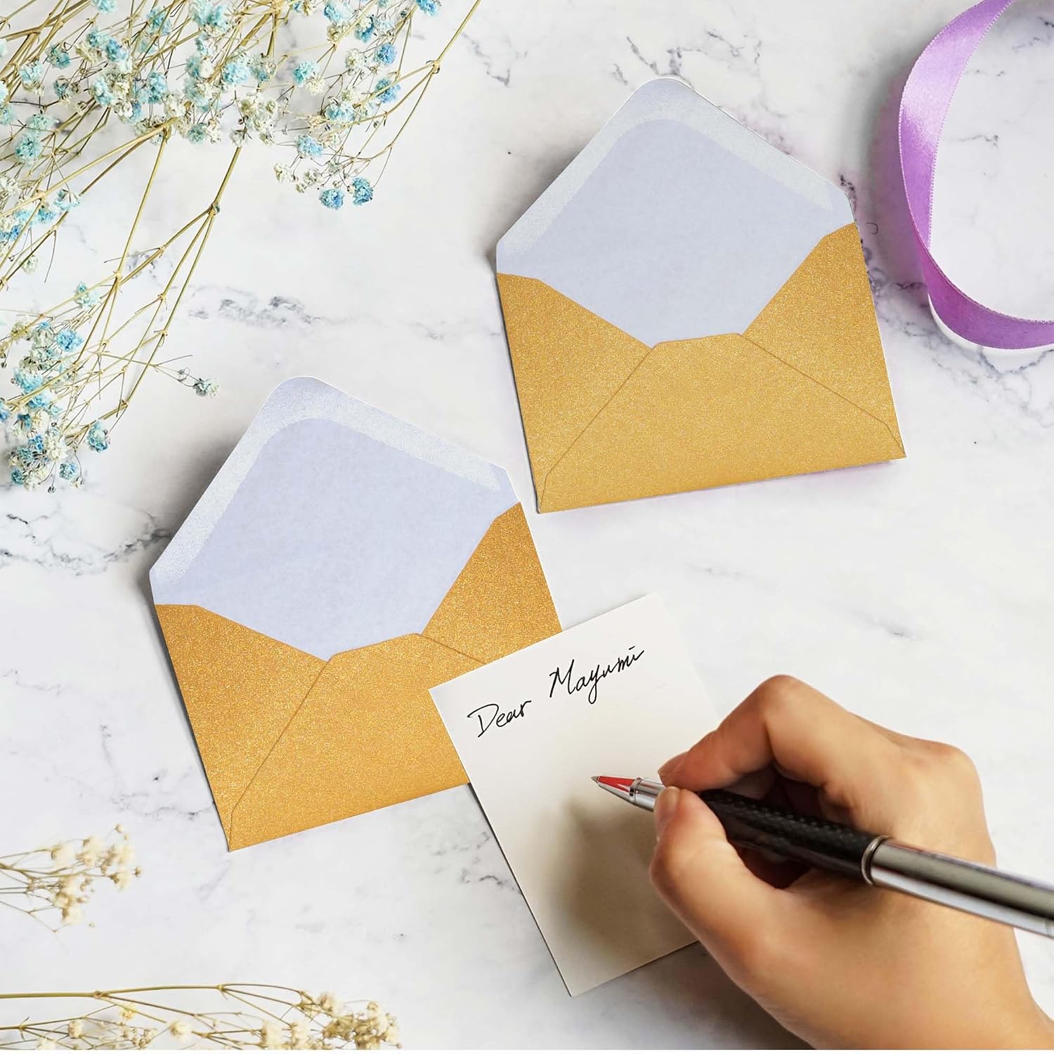 Detalle de Gold Small Envelopes 100-pack 10.16 x 6.9 cm