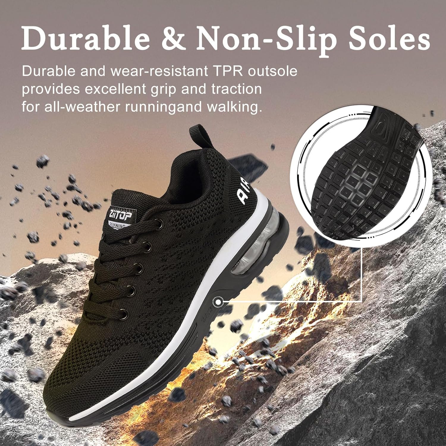 Thumbnail 6 de Womens Trainers Running Shoes Air Cushion Sneakers – Lightweight Breathable Mesh Walking Shoes