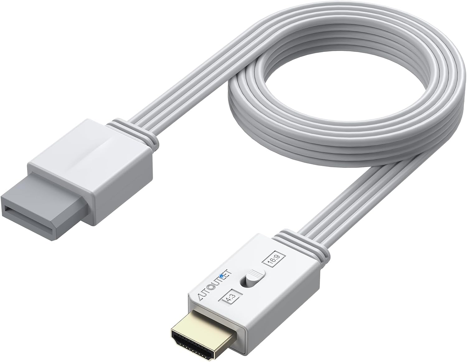 Detalle de AUTOUTLET Wii HDMI Adapter: 1080p/60Hz direkter HDMI-Ausgang aus der Wii – 4:3/16:9 Konvertierung, Plug & Play