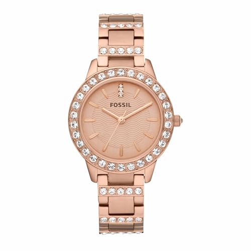 Imagen de Fossil Watch for Women Jesse: 34mm Rose Gold Stainless Steel with Crystal Accents (ES3020) en OfertitasTOP