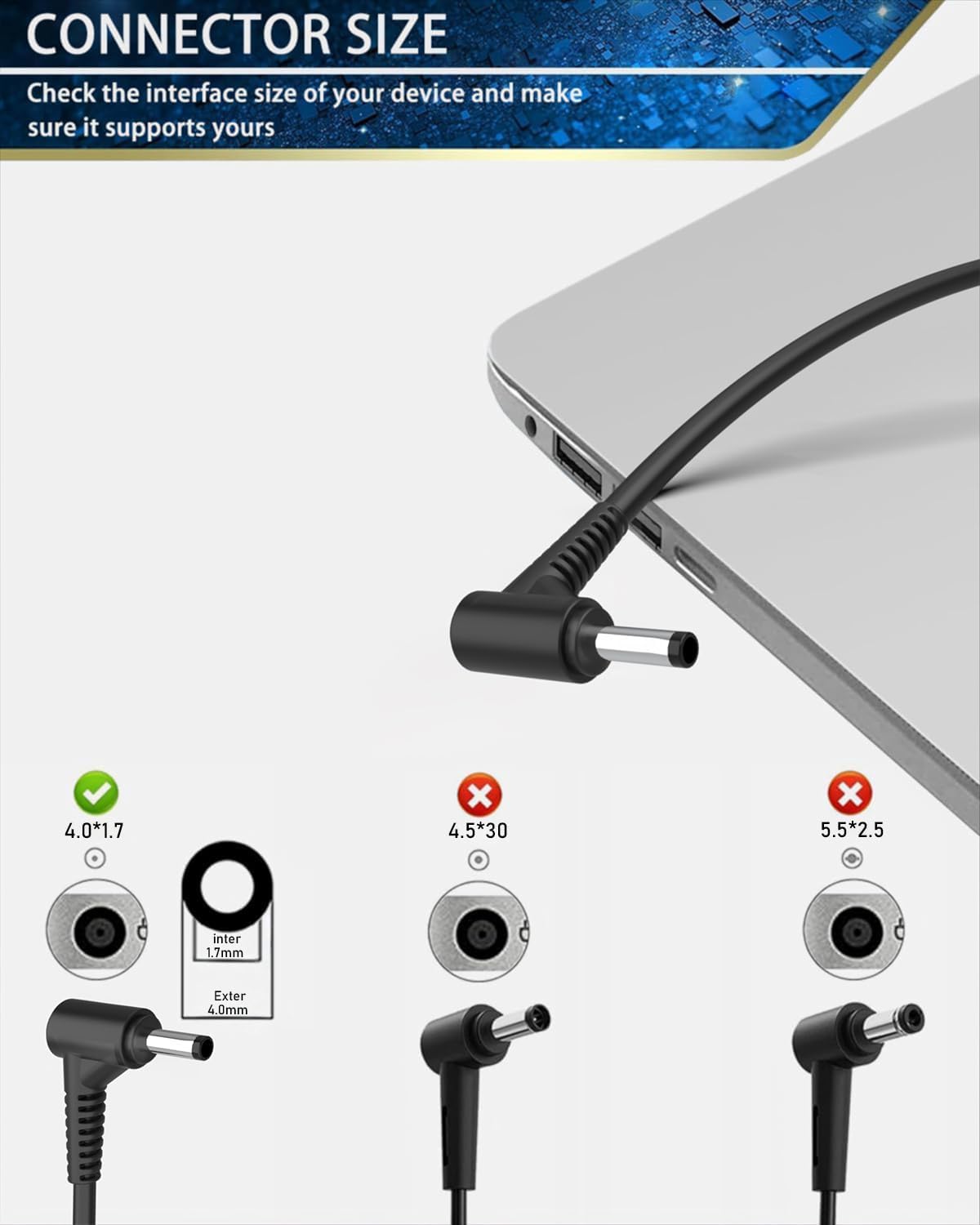 Detalle 2 de Lenovo 45W laptop charger for IdeaPad series