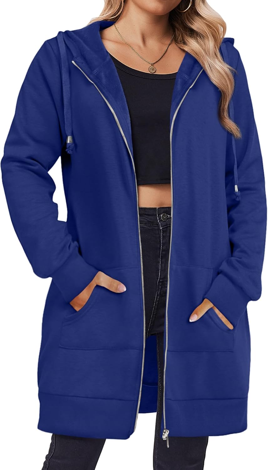 Detalle de Zeagoo Zip Up Hoodie Tunic Sweatshirt for Women