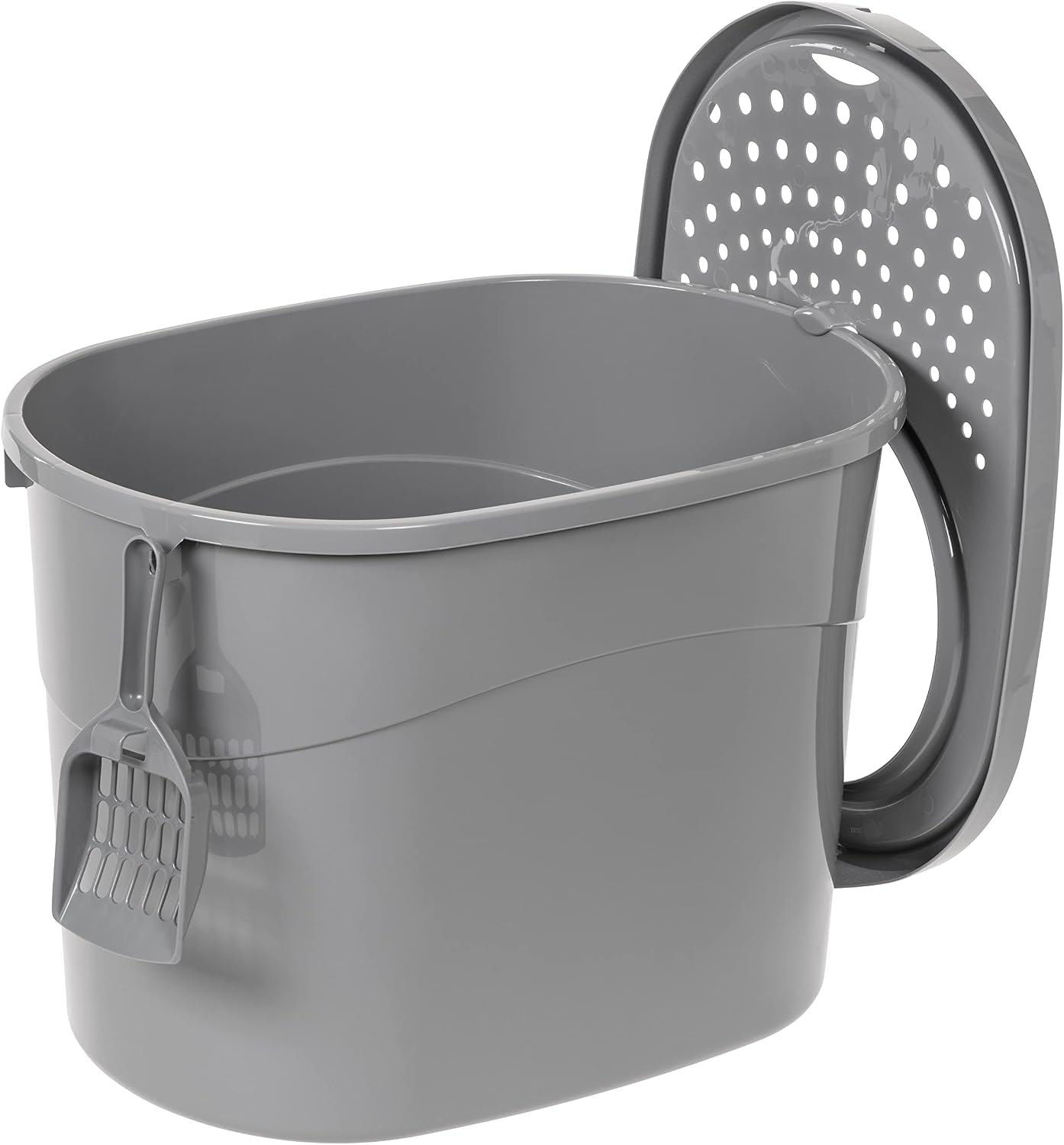 Detalle 2 de Amazon Basics 355557 Large Top-Entry Cat Litter Box with High Sides