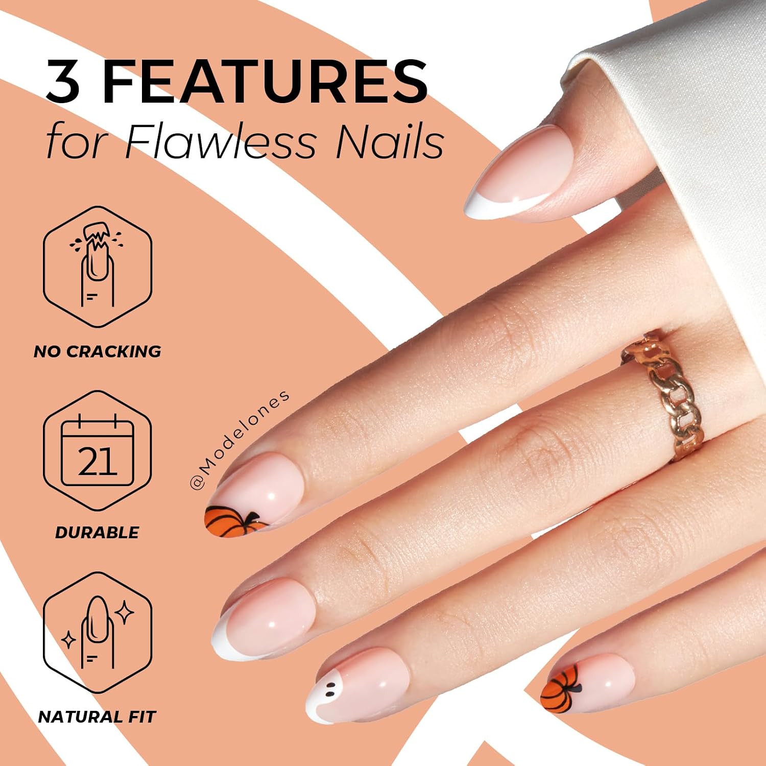 Detalle 2 de Modelones Press-On Nails, 32-Piece Kit