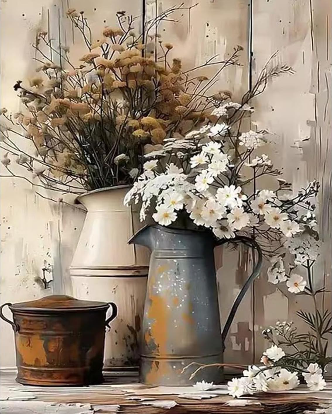 Detalle de Yunruily Malen Nach Zahlen Blume 40x50