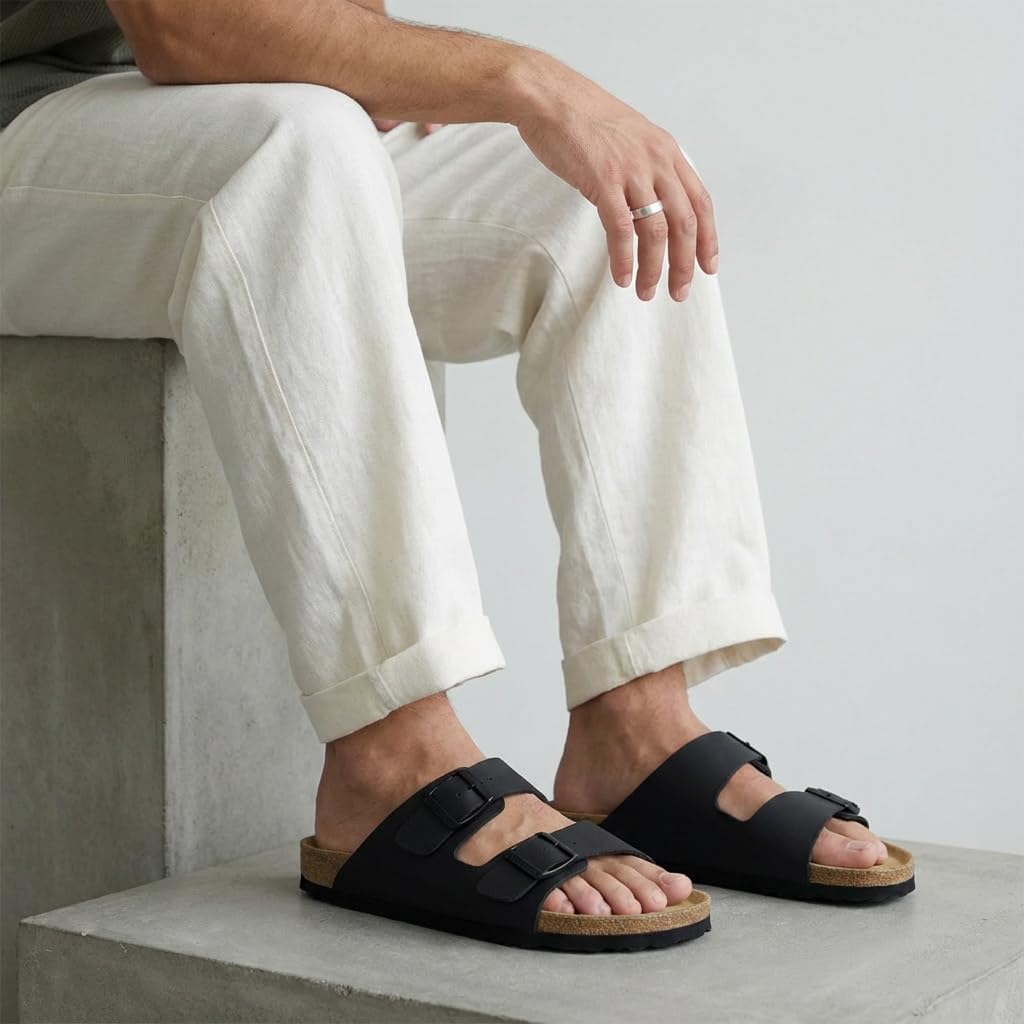 Thumbnail 1 de CUSHIONAIRE Lane LANE-M-PARENT Men's Cork Footbed Sandals with Adjustable Buckles