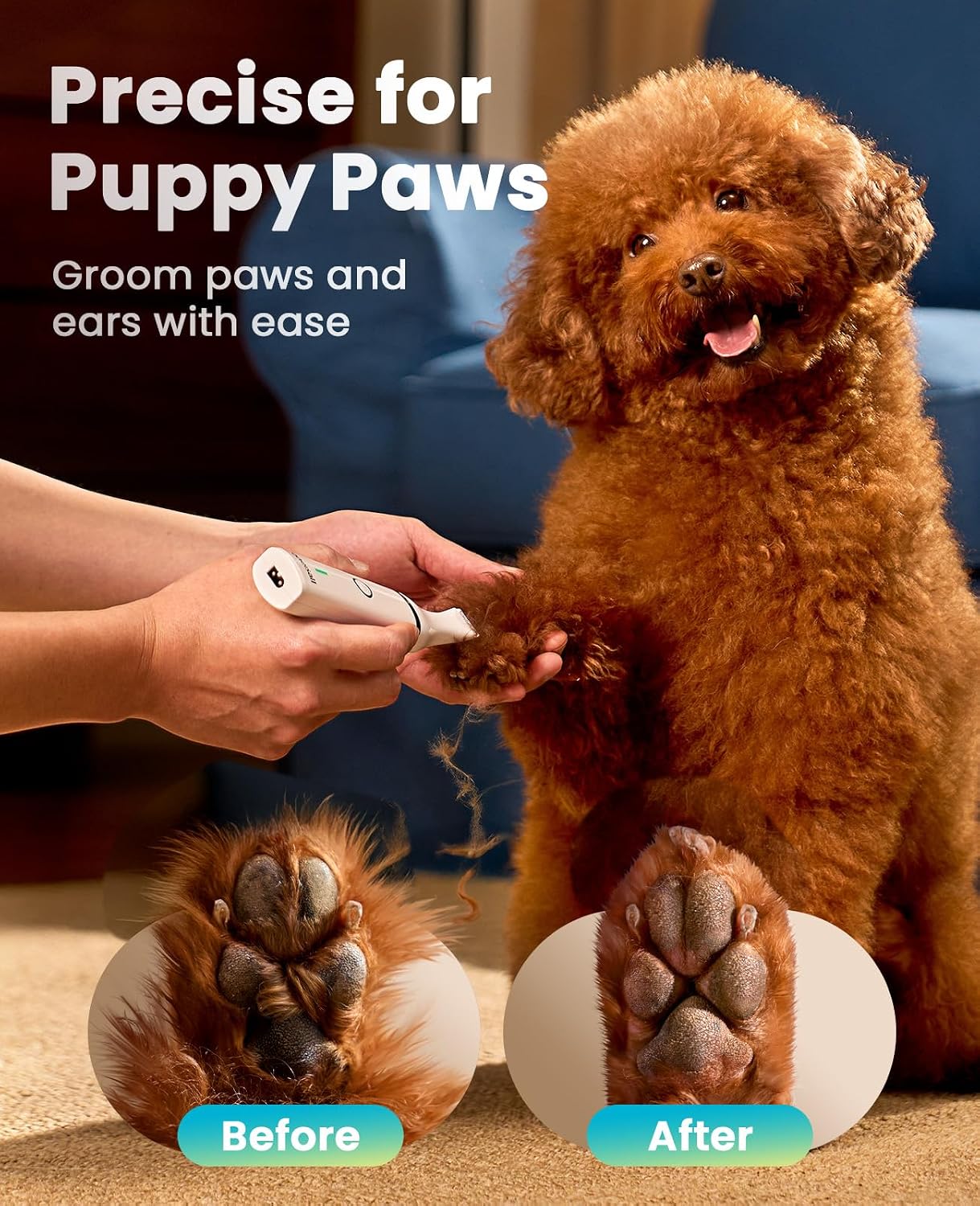 Detalle de oneisall Dog Paw Trimmer 2-Blade Low Noise