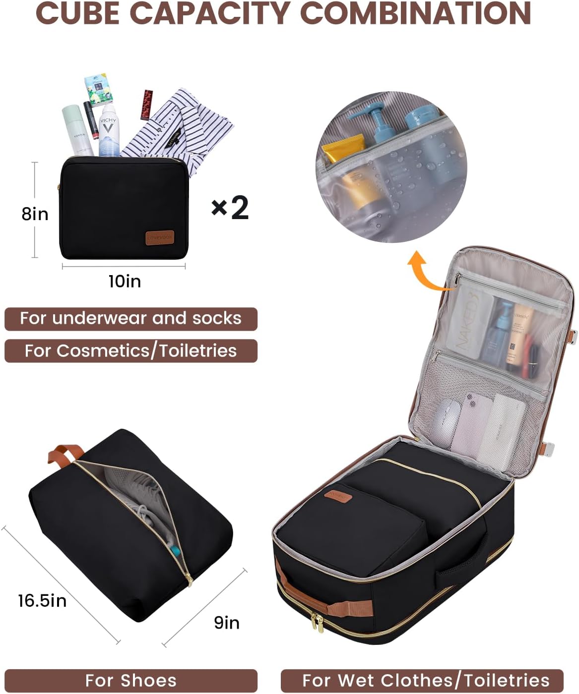 Thumbnail 4 de LOVEVOOK 40L Travel Backpack Carry-On