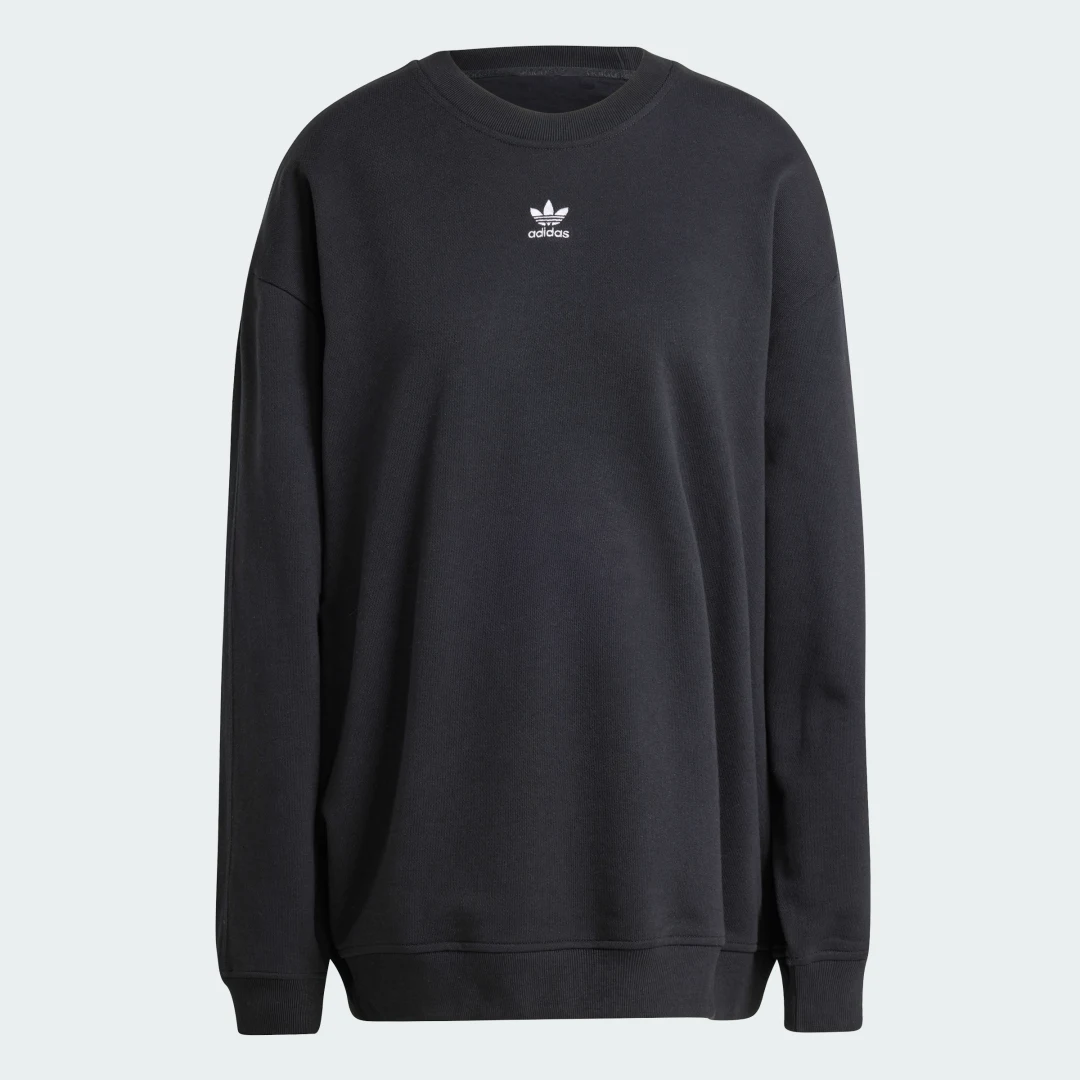 Detalle de Sudadera Essentials Oversized French Terry de Adidas – Negro