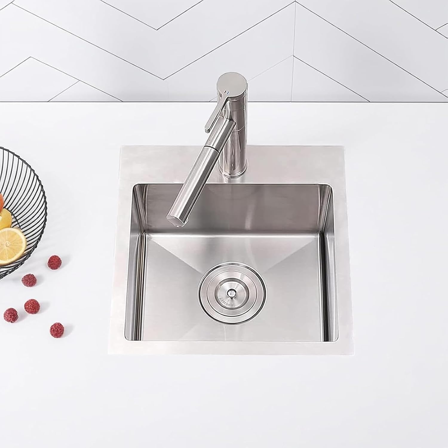Thumbnail 3 de KINGO HOME KH-YJS1515S 15-Inch Drop-In Bar Sink, 16-Gauge Stainless Steel