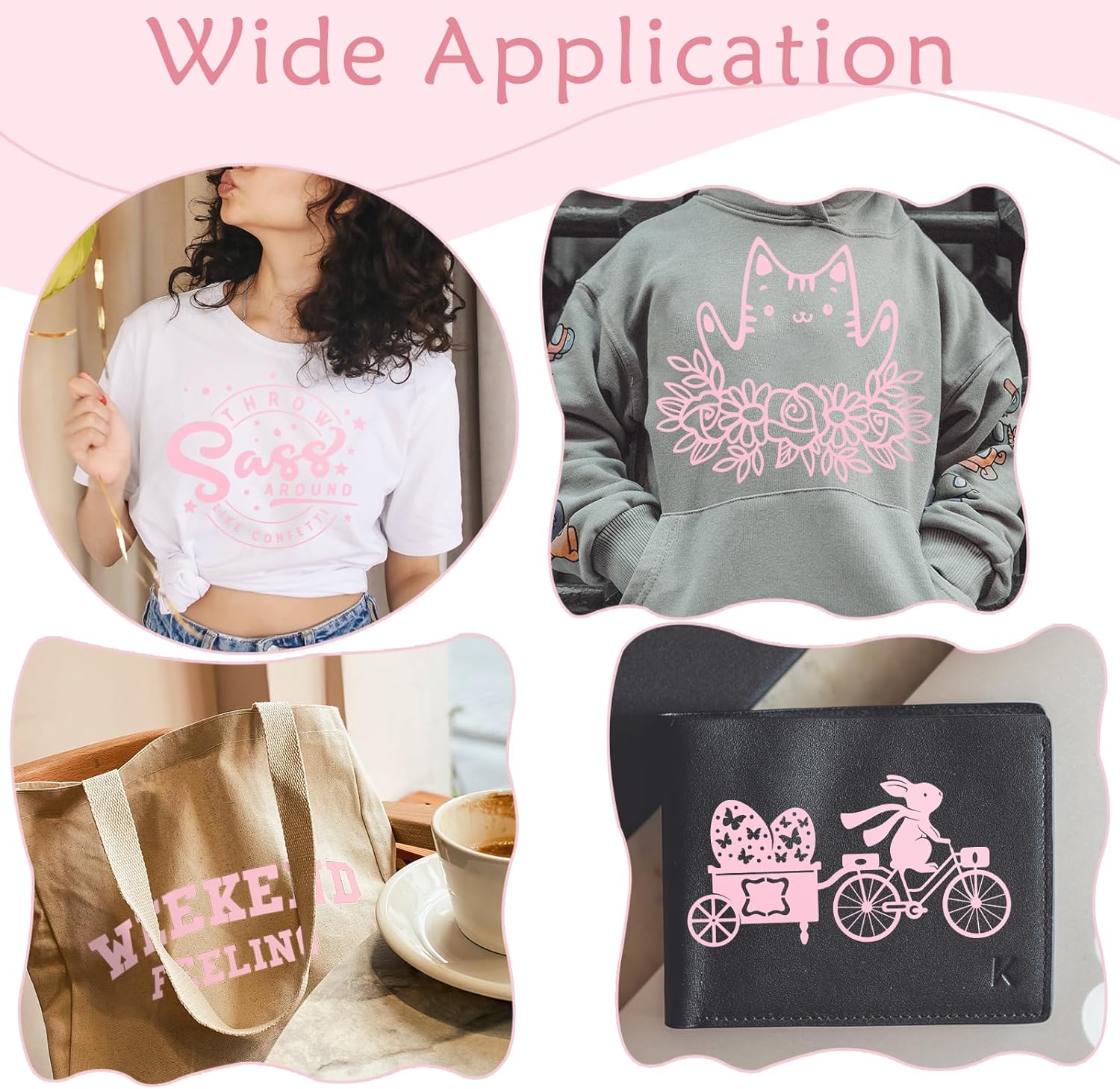 Thumbnail 5 de VINYL FROG Heat Transfer Vinyl (HTV) Roll – Light Pink 30.5x155cm