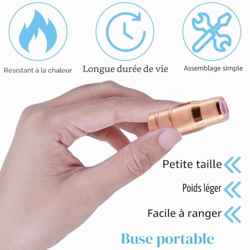 Detalle de Buse fil fourré EATBALE pour torches 14/15 MIG/MAG – Pack de 4 buses et kit accessoire avec bague céramique