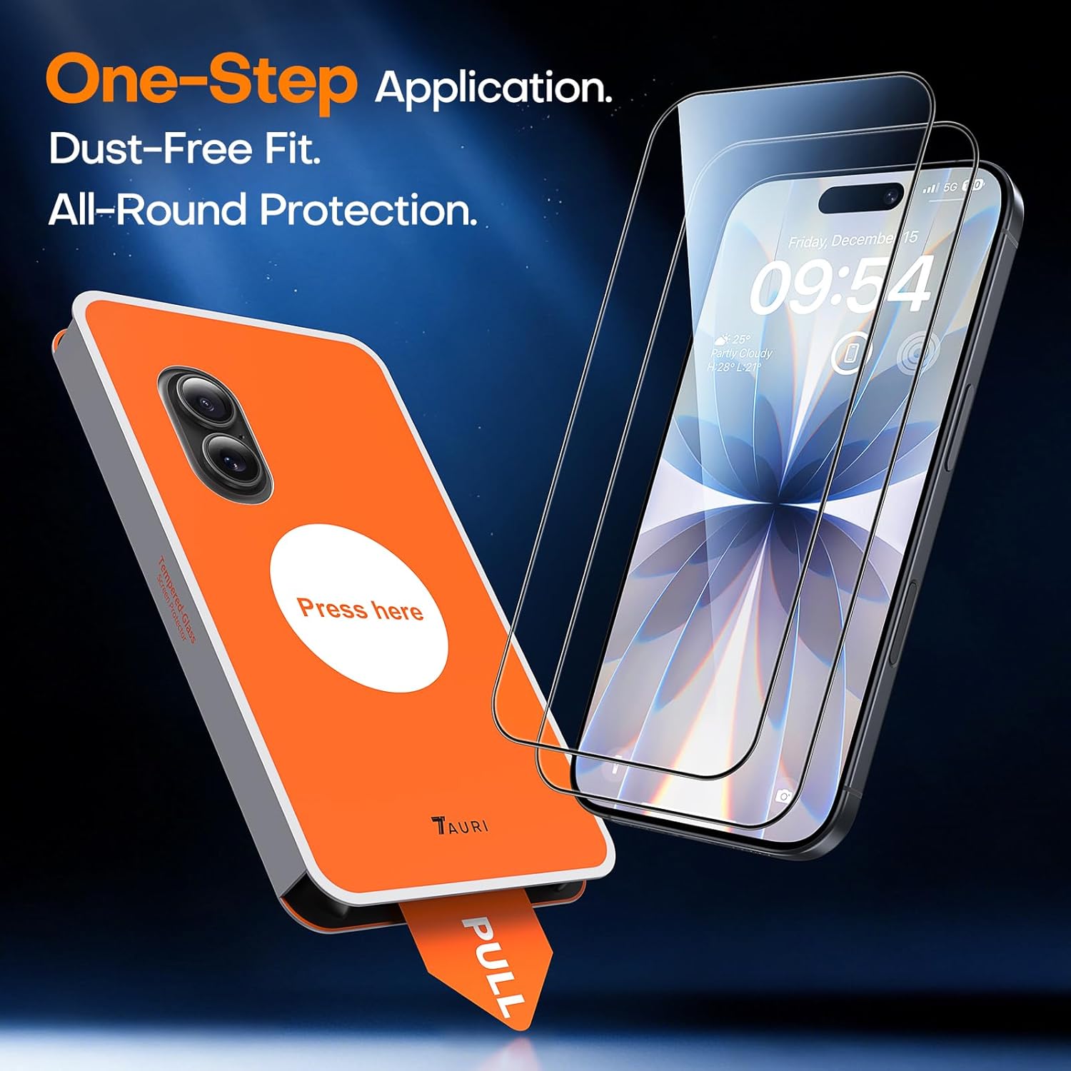 Thumbnail 3 de TAURI iPhone 17 Screen Protector | 2 Pack 9H+ Tempered Glass with Dust-Free Install Tool