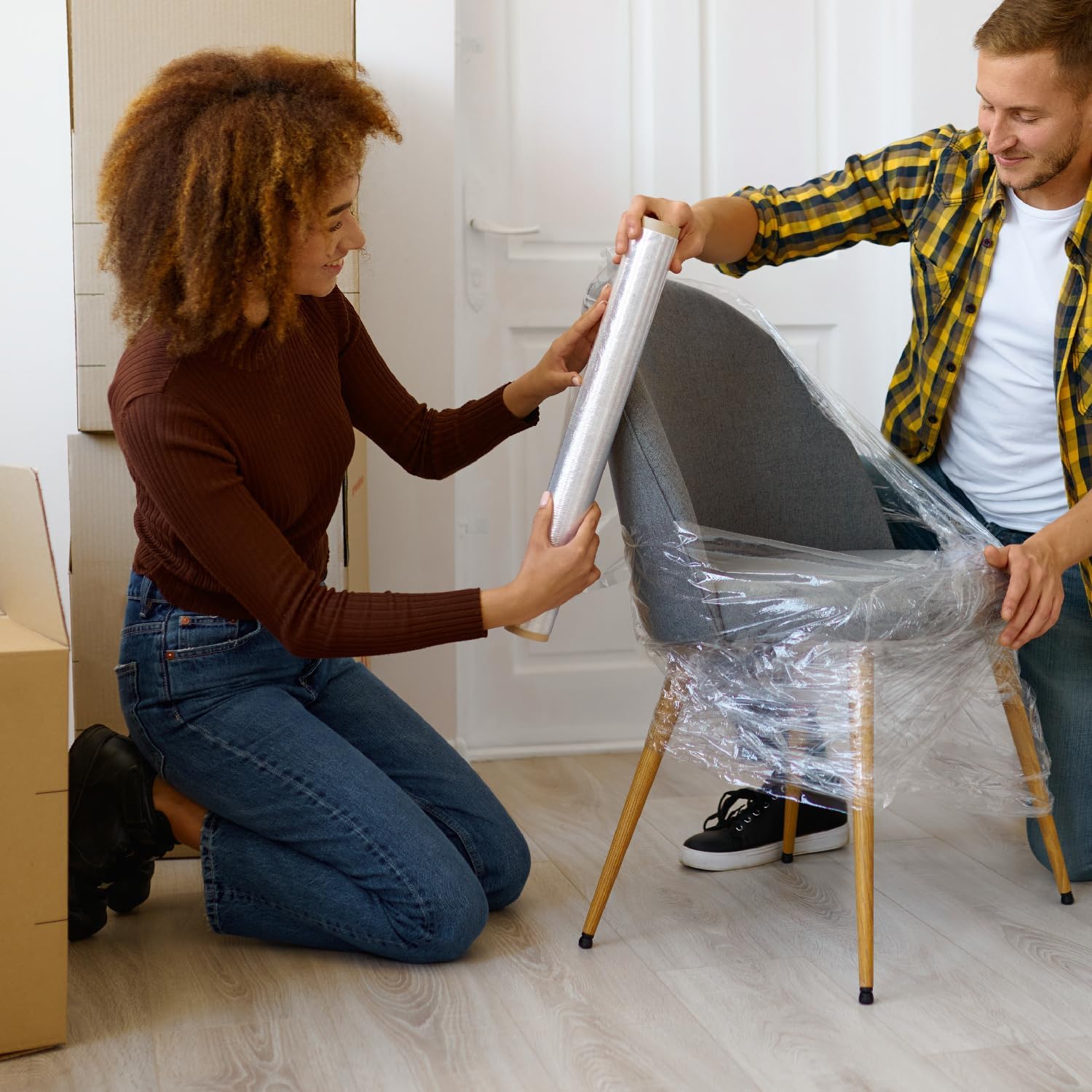 Thumbnail 2 de OFITURIA Transparente Verpackungsfolie – Allzweckfolie, 50 cm × bis zu 200 m, 3 Stück